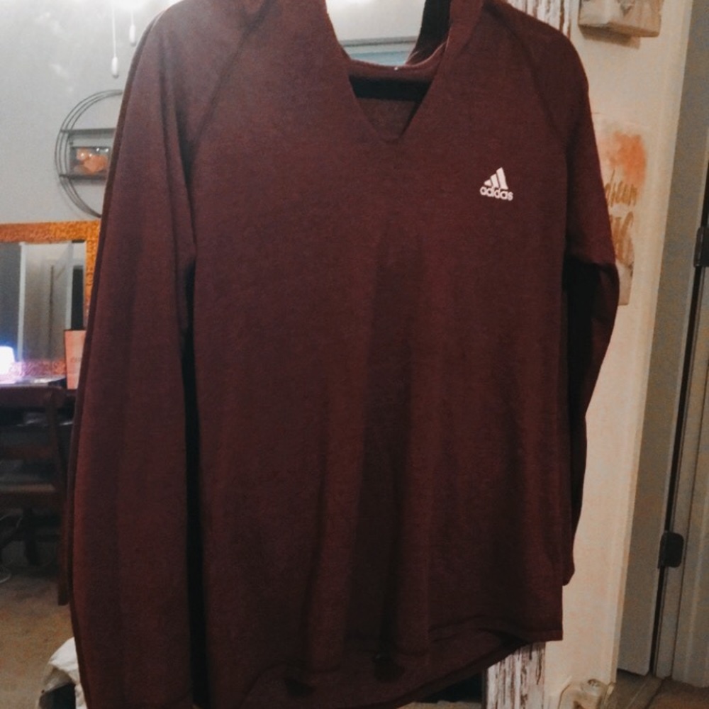 maroon adidas light weight hoodie
